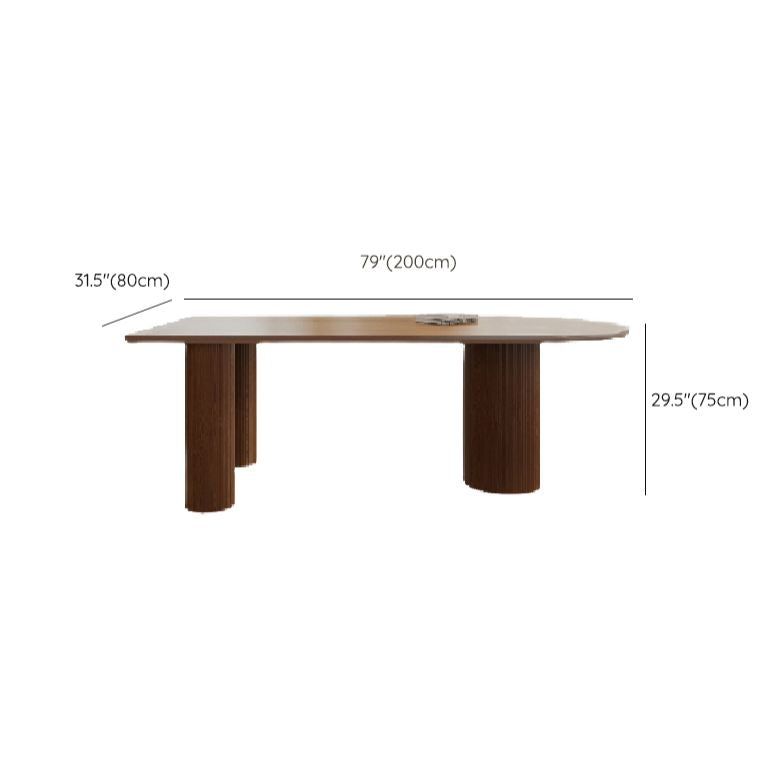 3 Legs Dining Table Modern Style Pine Wood Table for Dining Room