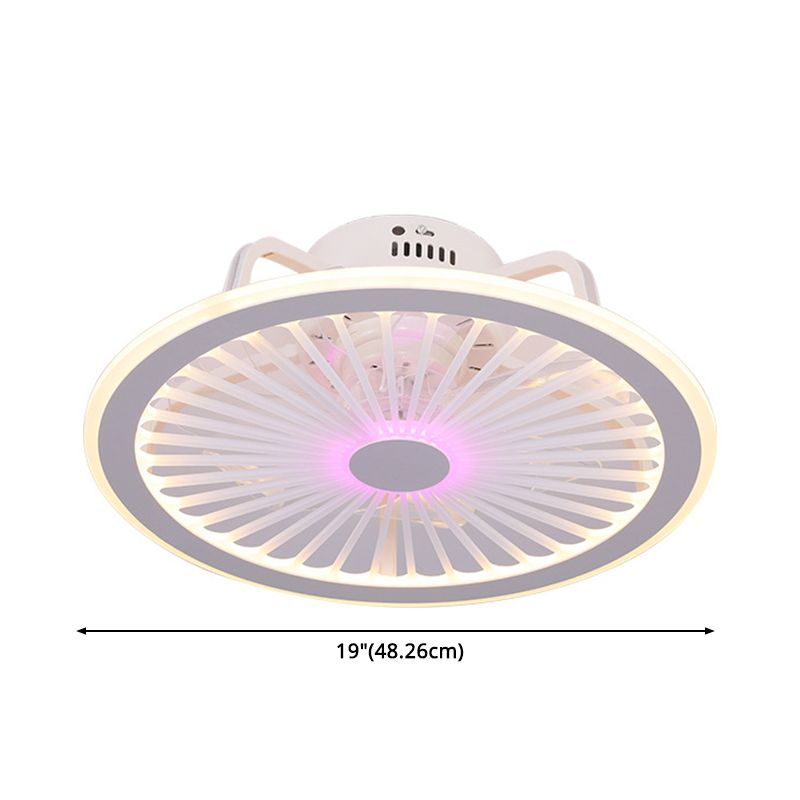 Runde Wohnzimmer Deckenlüftungslampe Metallic Moderne LED Semi Flush Leuchte