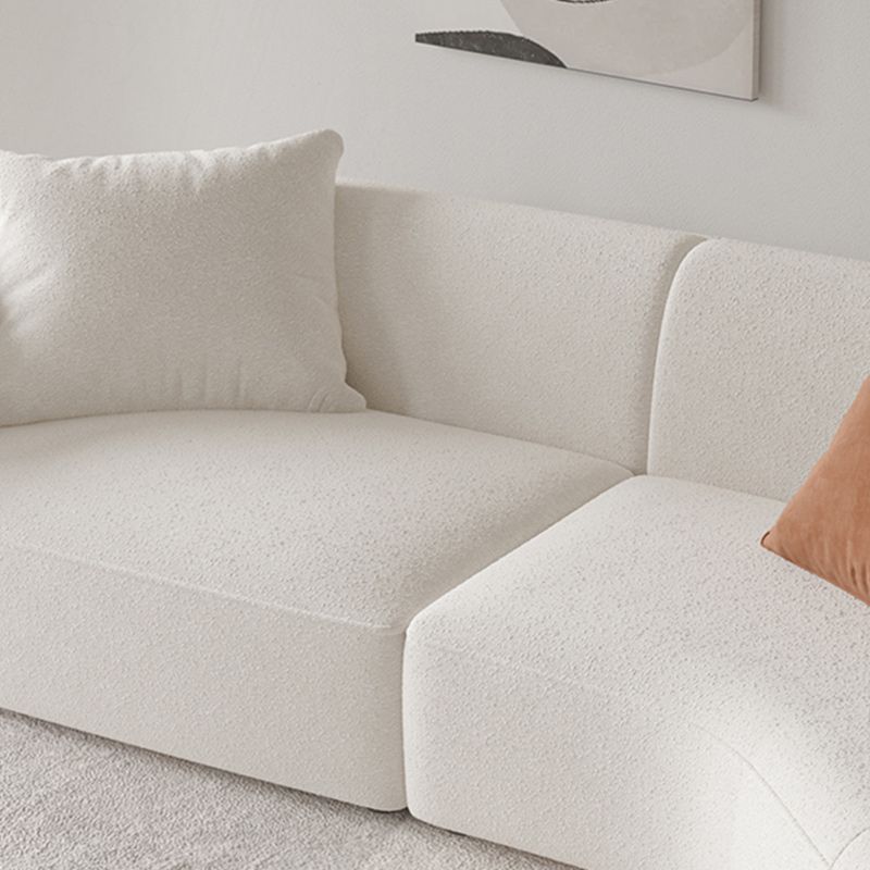 35" Wide Scandinavian Sectional Sofa Fabric Cream Sectional with Bostol Pillows