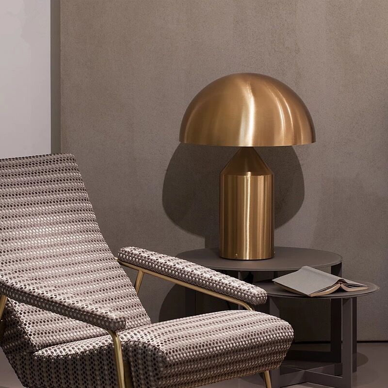 Contemporary Style Dome Shaped Table Lamp Metal 1 Light Night Table Lamps for Bedroom