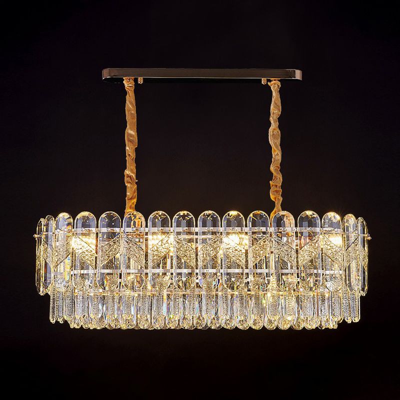 Lampada sospesa a strati a strati a strati di cristallo K9 per la camera da letto