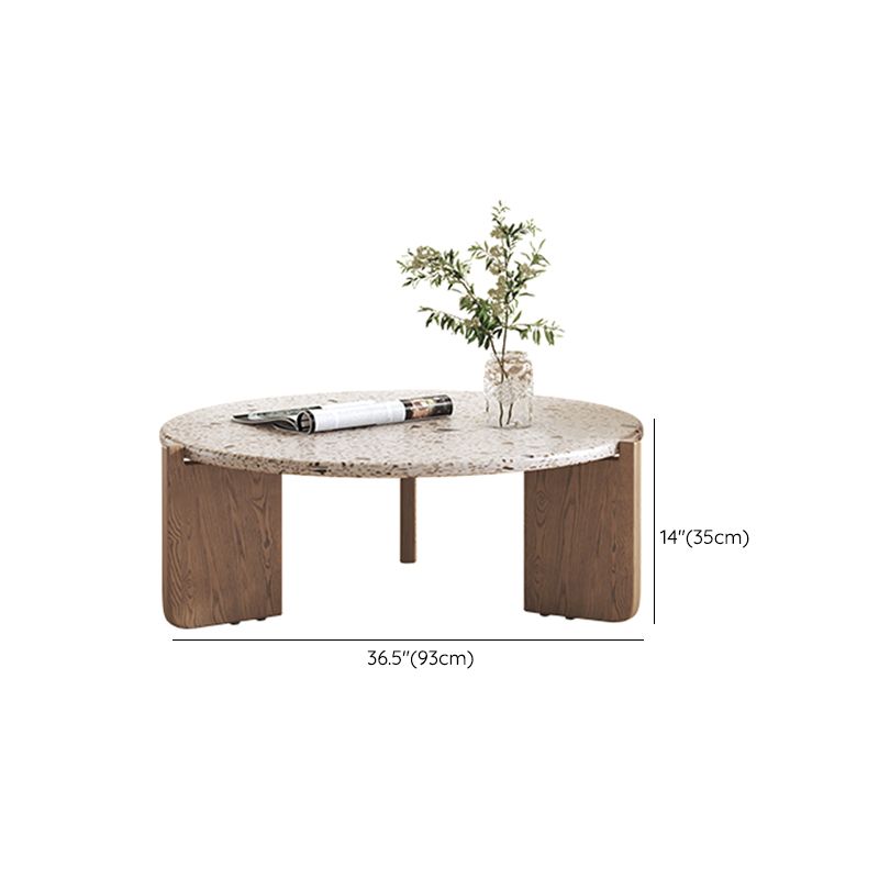 Contemporary Coffee Table 3 Legs Round Slate Coffee Cocktail Table