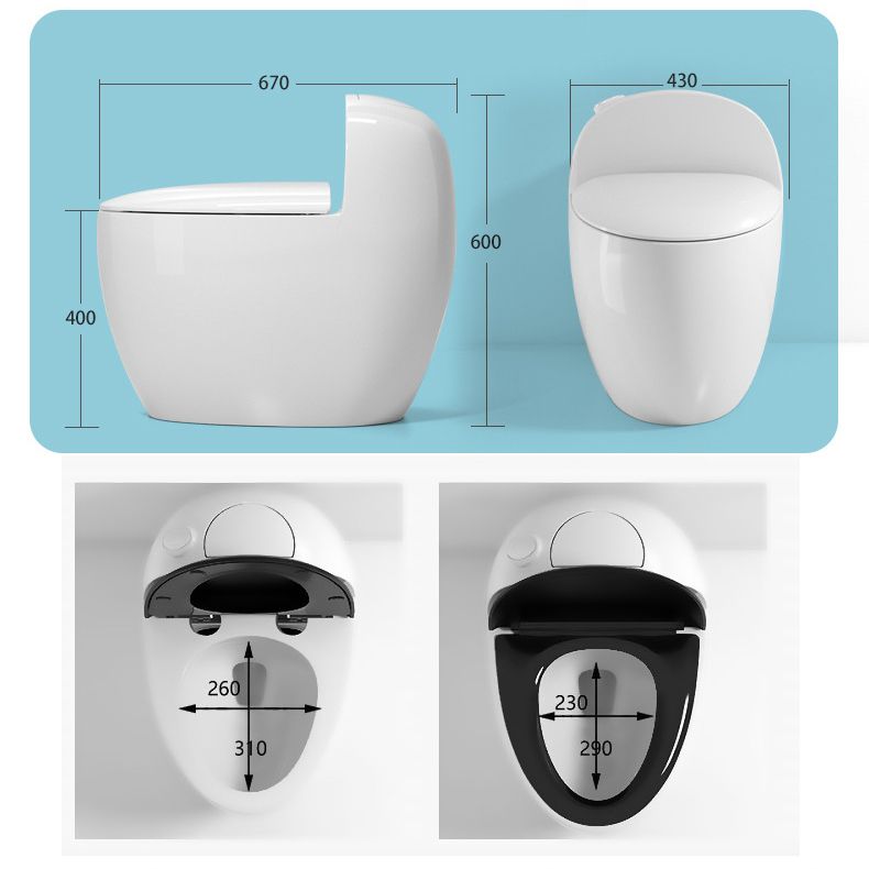 Floor Mount Flush Toilet Concealed Tank Modern One-Piece Toilet with Slow Close Seat