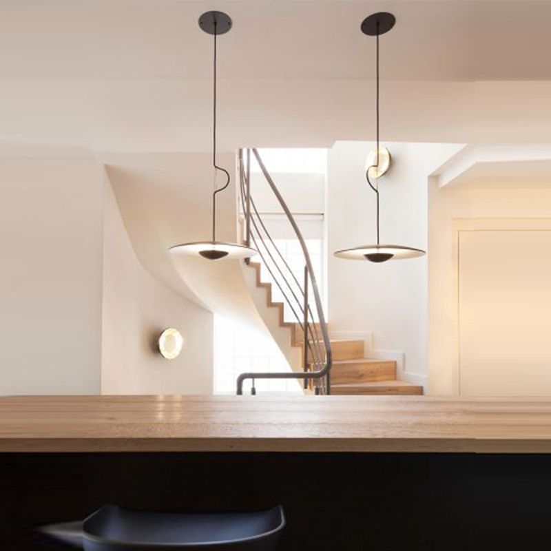 Metall fliegende Untertasse hängende Lampe Minimalistische 1-Licht-Federung für Esszimmer