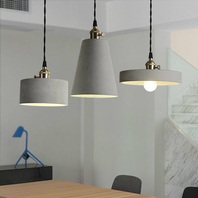 Contemporary Style Creative Cement Hanging Light Geometric Modeling 1-Light Pendant Lamp for Bedroom