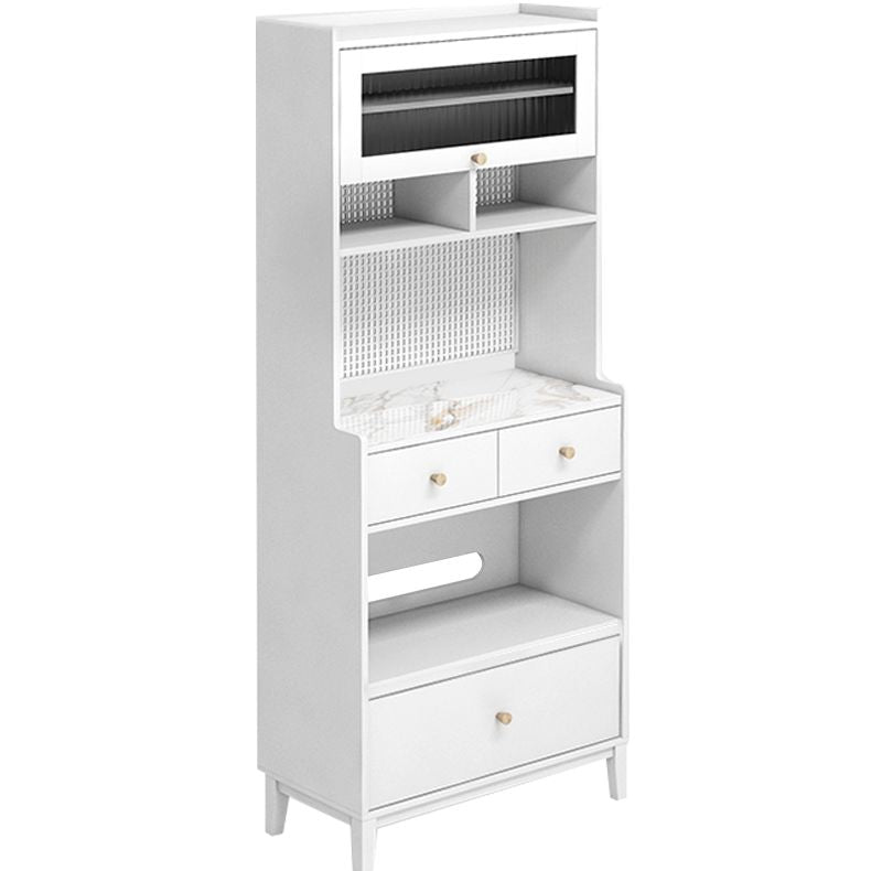 Contemporary Buffet Sideboard Stone Buffet Stand with Cabinets and Drawer