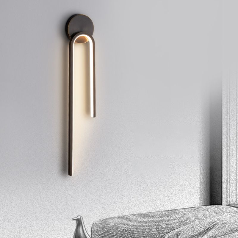 Metall Geometrische LED -Wandmontaglampe Moderne Stil 1 Leichte Leuchtenleuchten in Schwarz
