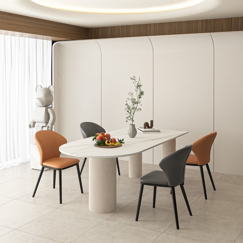 Stone Top Dining Table Contemporary Dining Table with 3 Legs