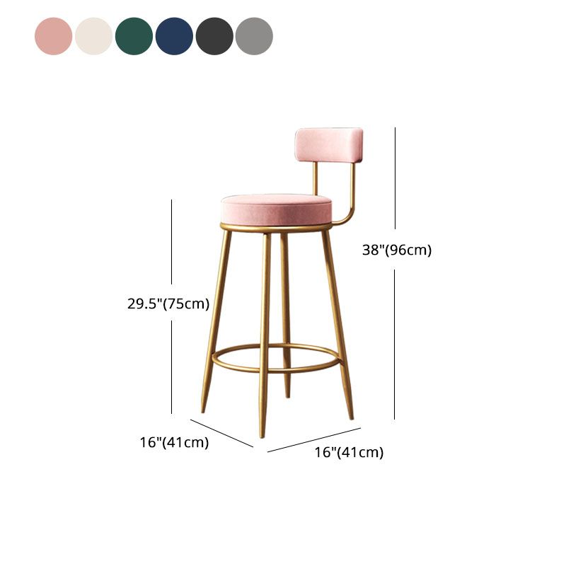 Nordic Style Upholstered Fabric Stools Armless Round Barstools for Home Use
