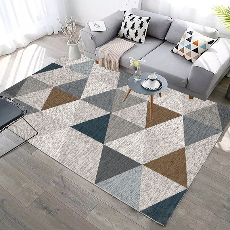Nordic Rug Geometric Area Carpet Polyester Washable Rug for Living Room, Office