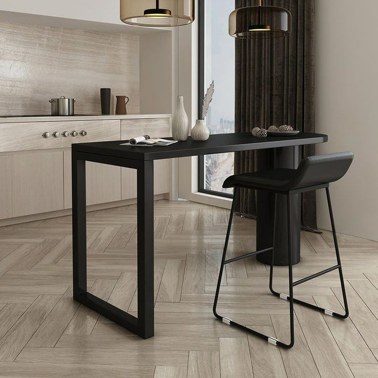 Specialty Wood Top Bar Table Matte Finish Contemporary Pub Table