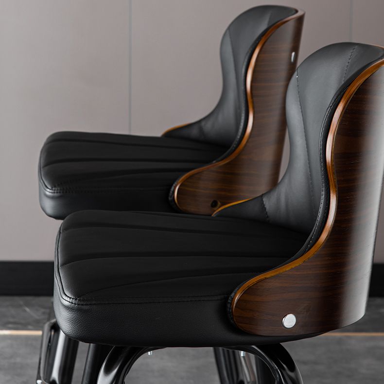 Arm Less Modern Bar Stool Footrest Leather Coffee Shop Bucket Counter Stool