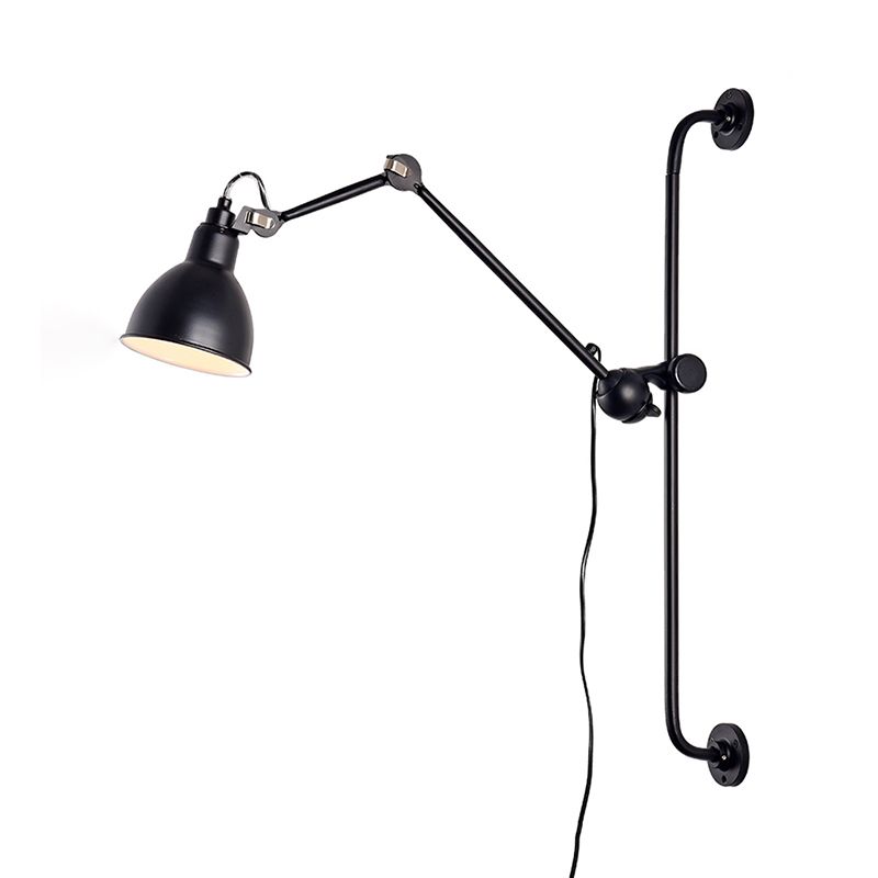 Tombre de cúpula negro/negro Luz de pared Modernista 1 Cabeza Lámpara de pared ajustable metálica para el comedor