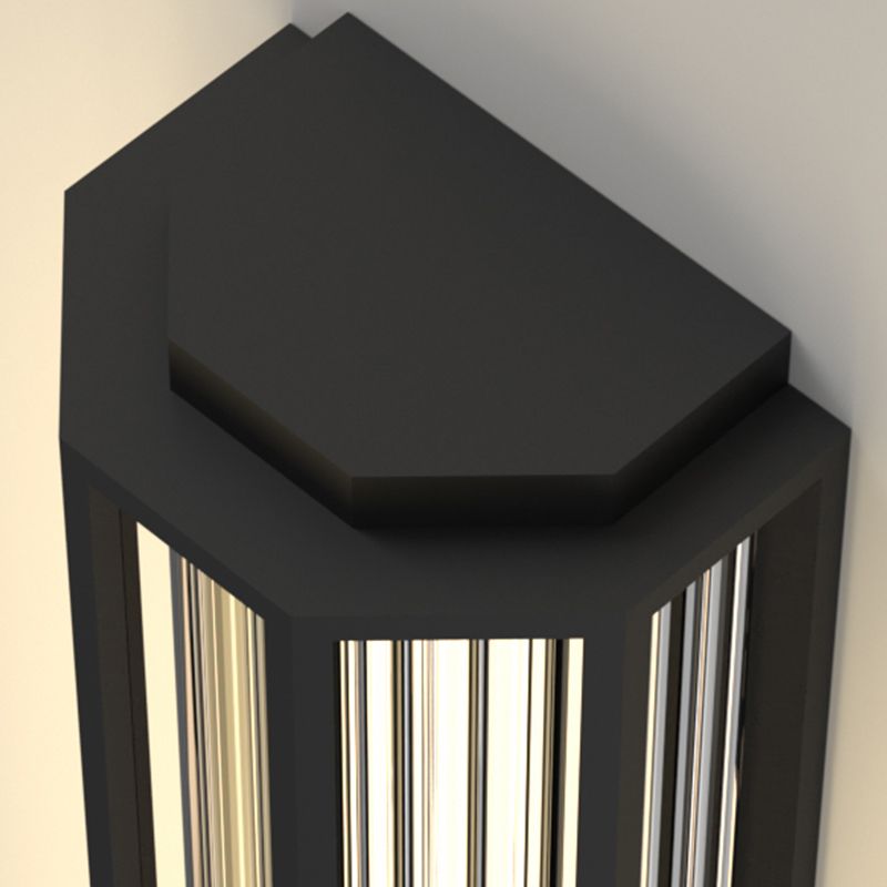 Simple Wall Sconce Black Outdoor Wall Light Fixture with Metal