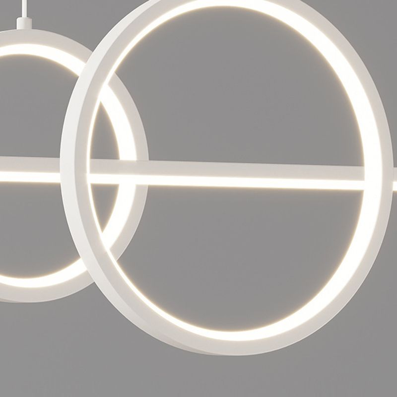 White 5-Light Kitchen Island Lighting Modernism LED Shaded Ceiling Light