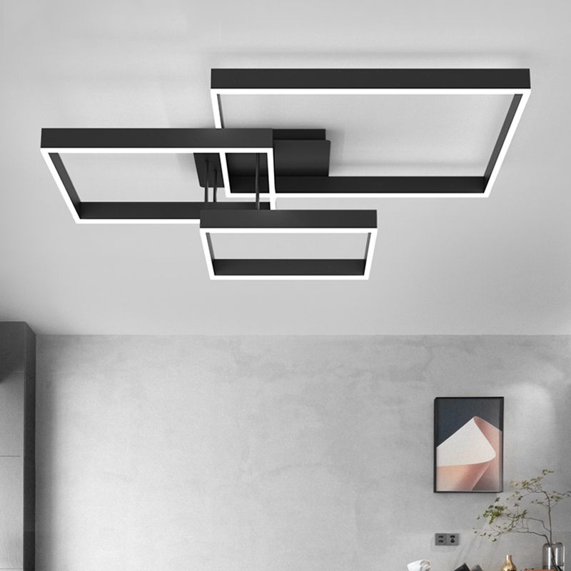 Luz empotrada LED moderna para sala de estar, luz acrílica geométrica de 3 luces montada en el techo