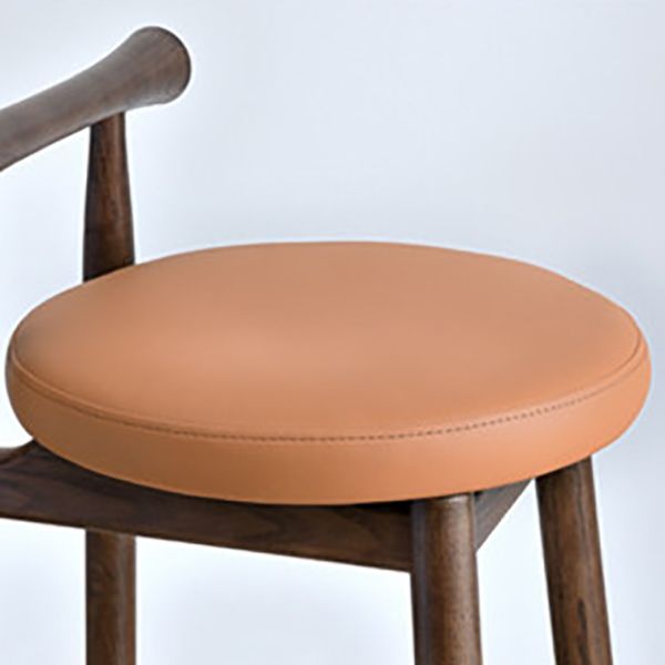 Contemporary Ash Wood Backrest Counter High Stool with 4 Legs