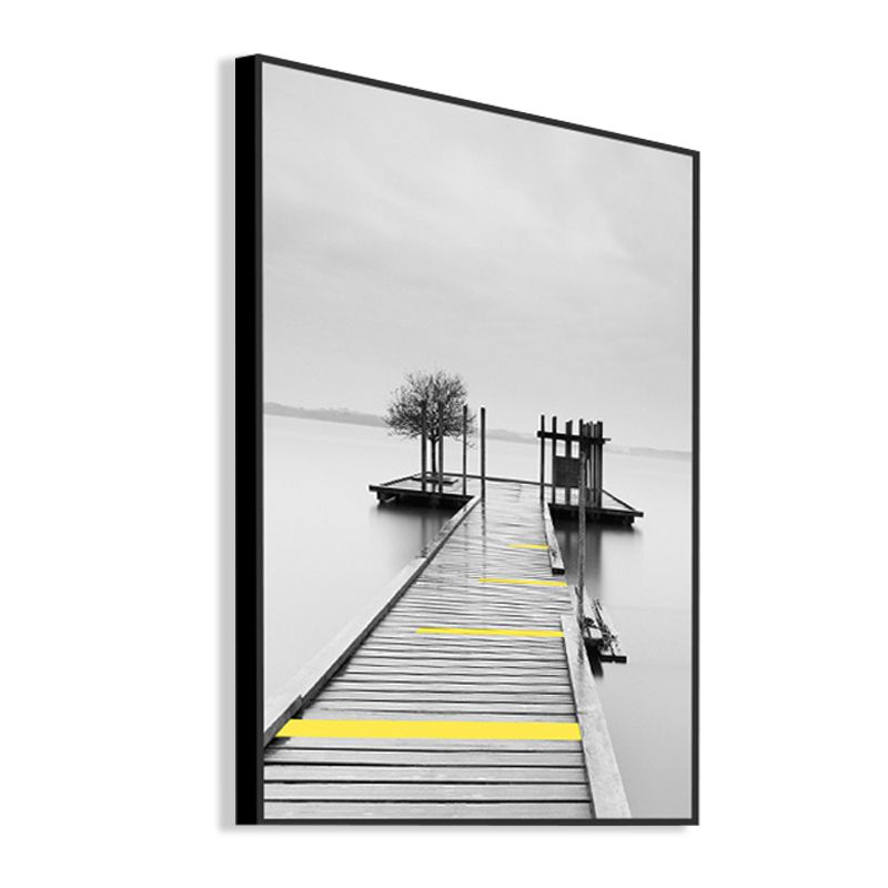 Zachte kleur zeezicht canvas prints landschap modernistische huis muur kunst decor voor salon