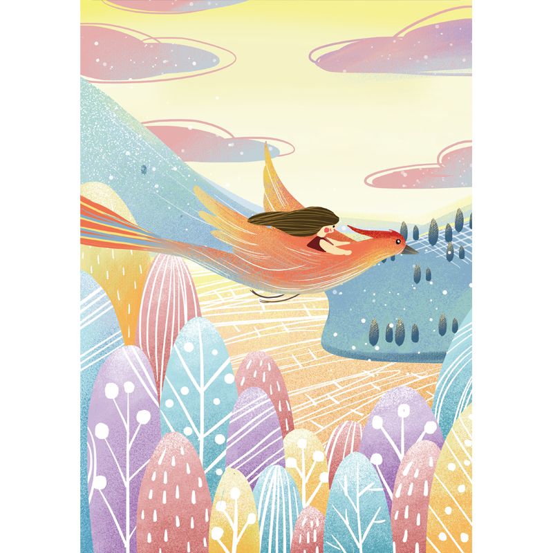 Girls Trip with Phoenix Mural Childrens Art Moisture Resistant Bedroom Wall Decor, Optional Size