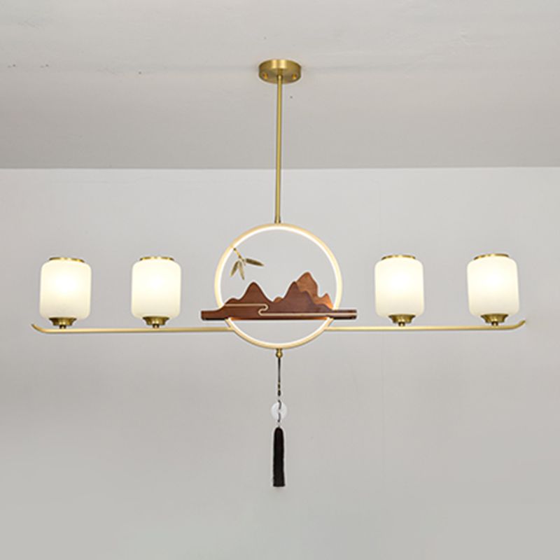 Moderne hanglampcilinder Witglas eiland hanglampen voor kookeiland