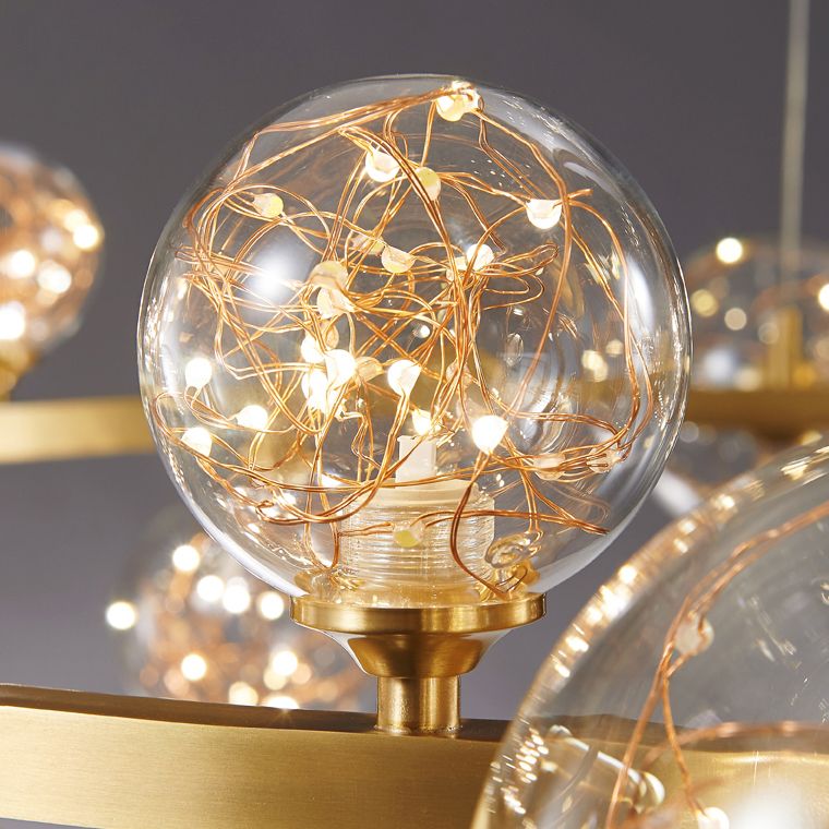 Sphère contemporaine Pendante Lights Glass Island Chandelier pour salle à manger