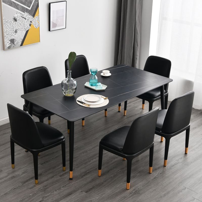 Glam Rectangle 1/4/5/7 Pieces Dinette Set Indoor Stone Top Dining Table Set