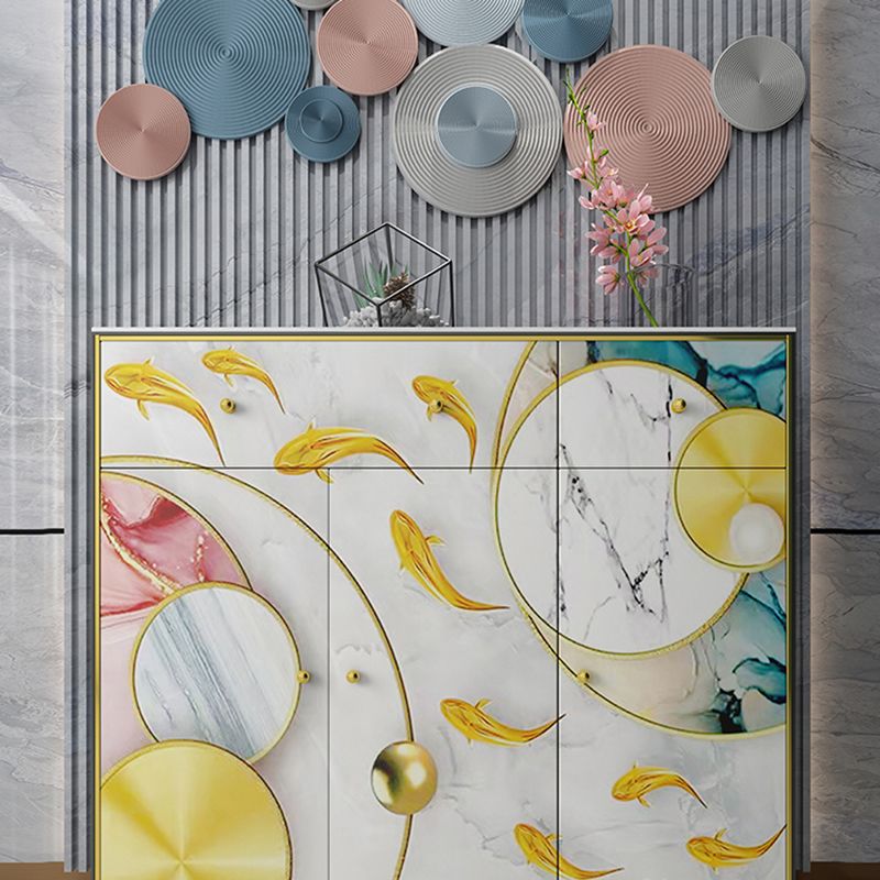 Glam Sideboard Cabinet Stone Sideboard with Drawers for Living Room