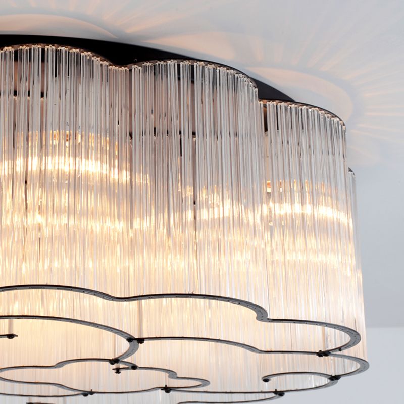 Nordic Style Ceiling Light Cloud Shape Ceiling Lamp with Glass Shade for Bedroom
