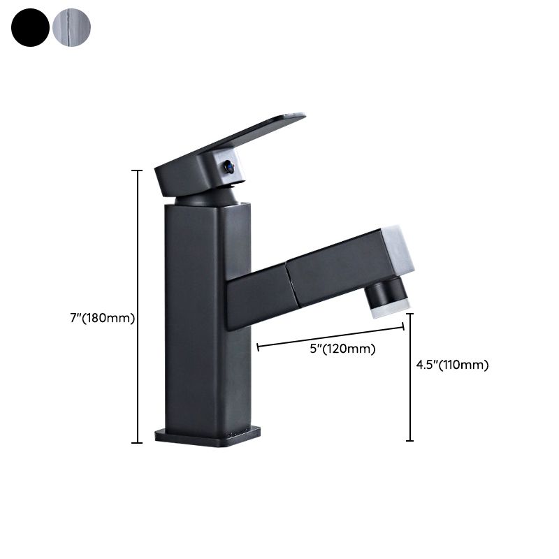 Modern Bathroom Vessel Faucet Swivel Spout Single Handle Faucet with Pull down Sprayer