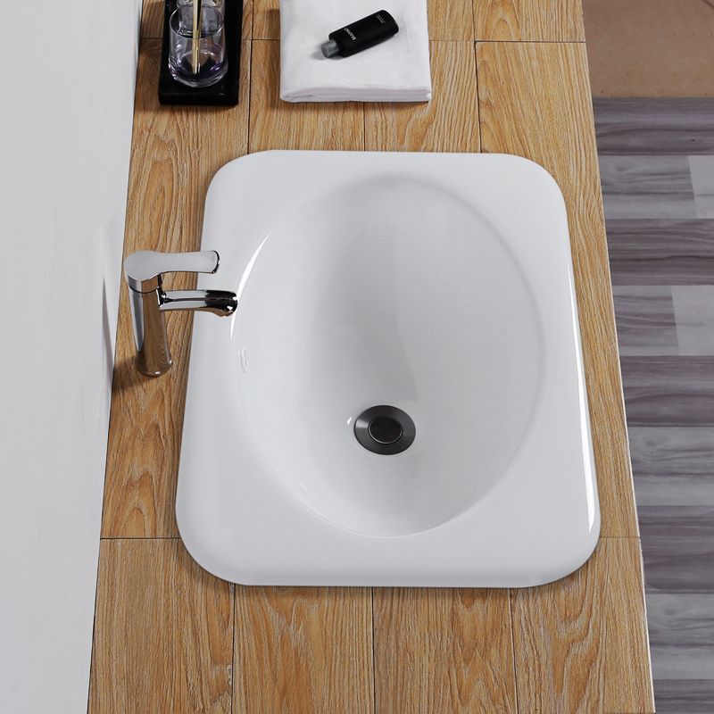 Traditional Square Wash Stand Ceramic Metal Undermount Bathroom Sink