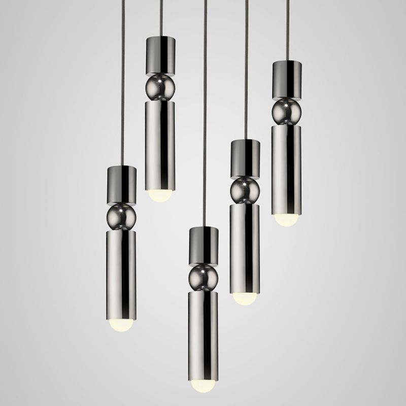 Cilindro a forma di geometrico a forma di metallo appeso a 1 luce post-moderna mini ciondolo per camera da letto