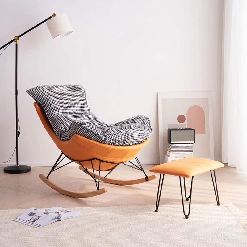 Upholstered Rocking Chair Contemporary Rocker Chair with Ottoman