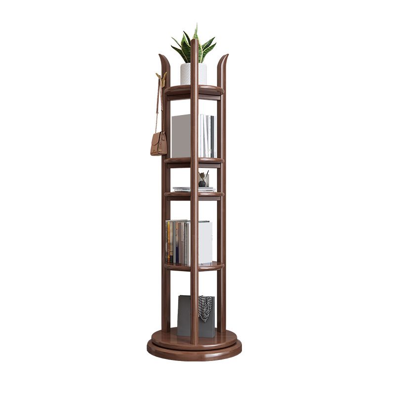 4 Shelves Etagere Bookcase Wooden Contemporary Open Back Bookshelf