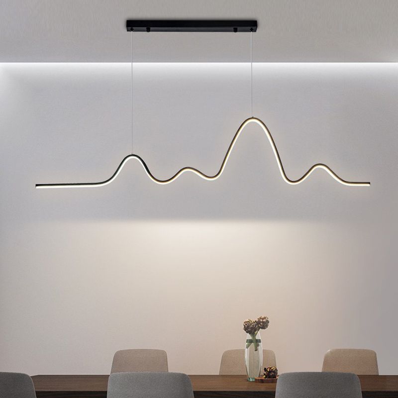 Modern Style Geometric Shape Island Pendant Acrylic Island Light Fixtures for Living Room