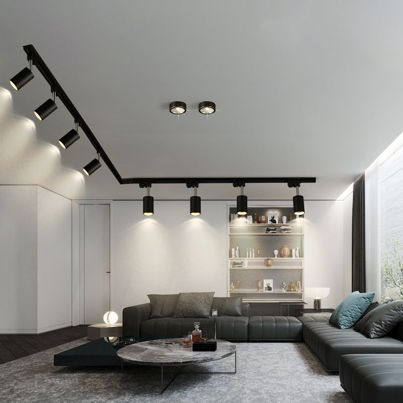 All Copper LED Track Lighting Surface montée et angle réglable salon Home Plafond Type de trottement