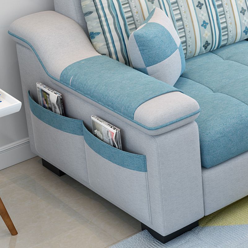 Moderno braccio raccolto sezionale 106,3 "l x 57" w x 35.43 "H divano posteriore alto con archiviazione