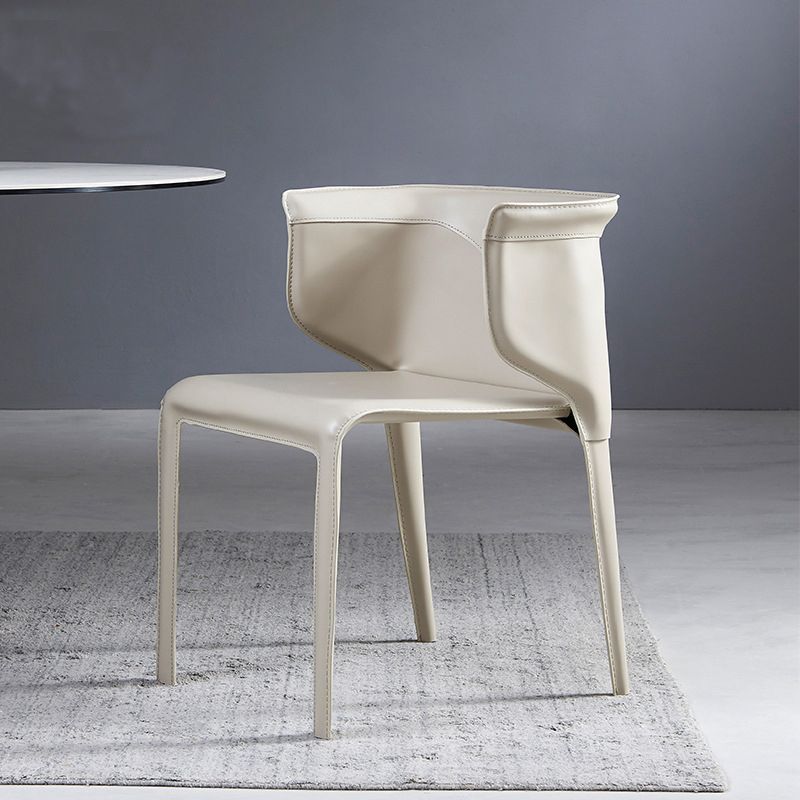 Silla de comedor estilo Wingback Home de cuero con acabado mate (juego de 2)