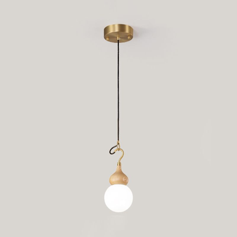Lumière pendule de gourde moderne 1-Light Wood suspendu plafond plafond pour salle à manger