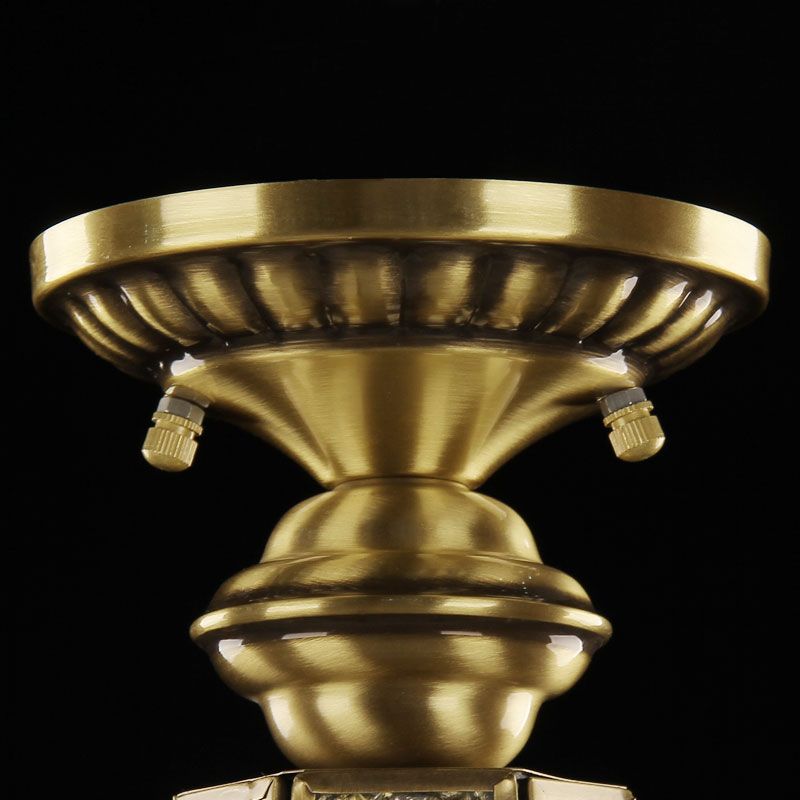 Lámpara de lámpara de semi descarga de 1 luz de bronce lámpara de techo de pera de vidrio con textura en forma de textura