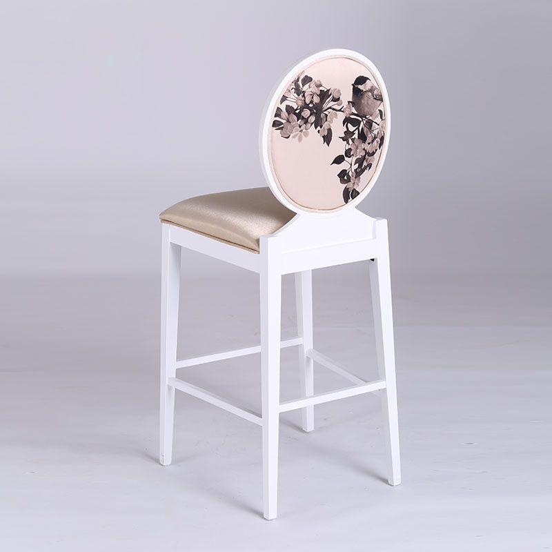 Industrial Solid Wood Bar Stools Living Room Counter Chairwith Footrest