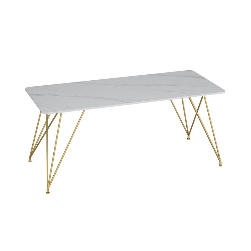 Modern Sintered Stone Working Table Home Office Desk with Metal Legs