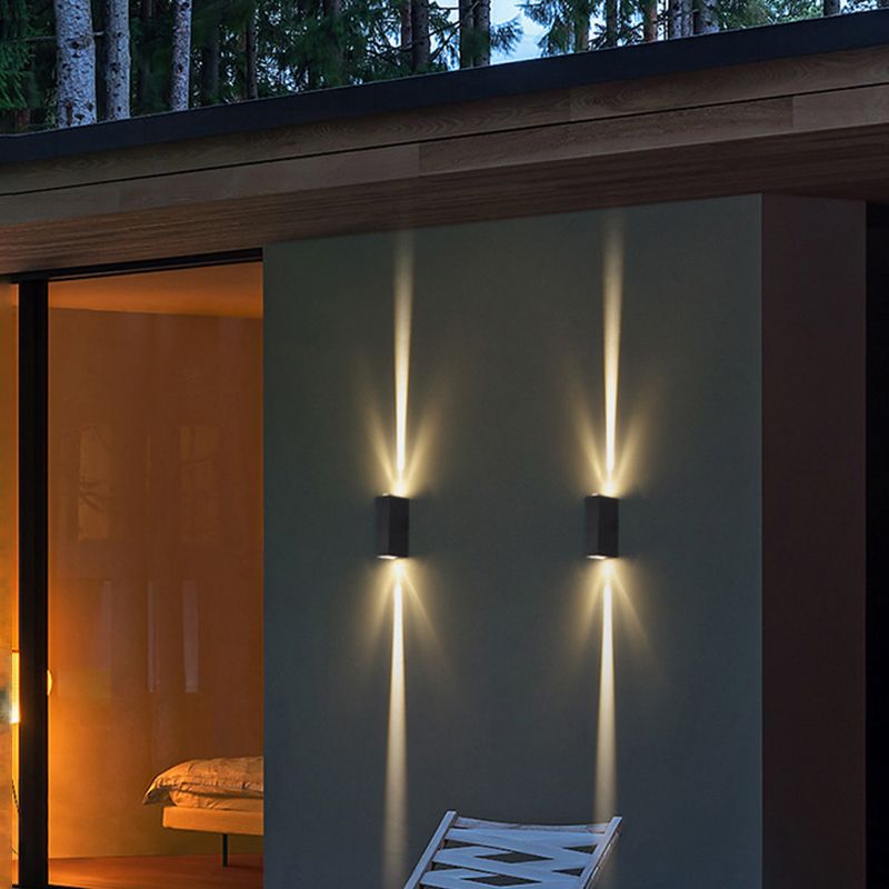 Luz de pista LED rectangular negra en la simplicidad moderna Lámpara de pared impermeable de aluminio