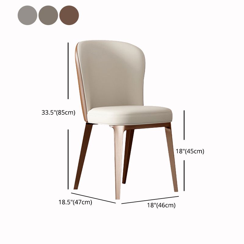 Nordic Style Metal Dining Chairs Leather Dining Parsons Chair for Restaurant Use