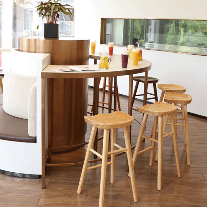 Contemporary Solid Wood Bar Stool Backless Bar Stool for Home Use