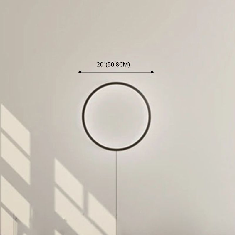 Black Aluminum Modern Wall Sconce Disk LED Wall Mounted Light for Bedroom