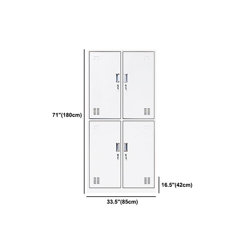 Metal Contemporary Cabinet for Home Grey Hinged Door Storage Cabinet