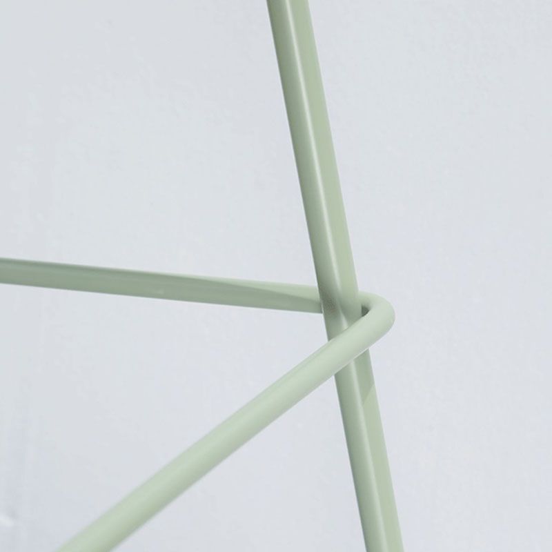 Nordic Metal Low Back Barstool Simple Indoor Tall Stool with Plastic Seat