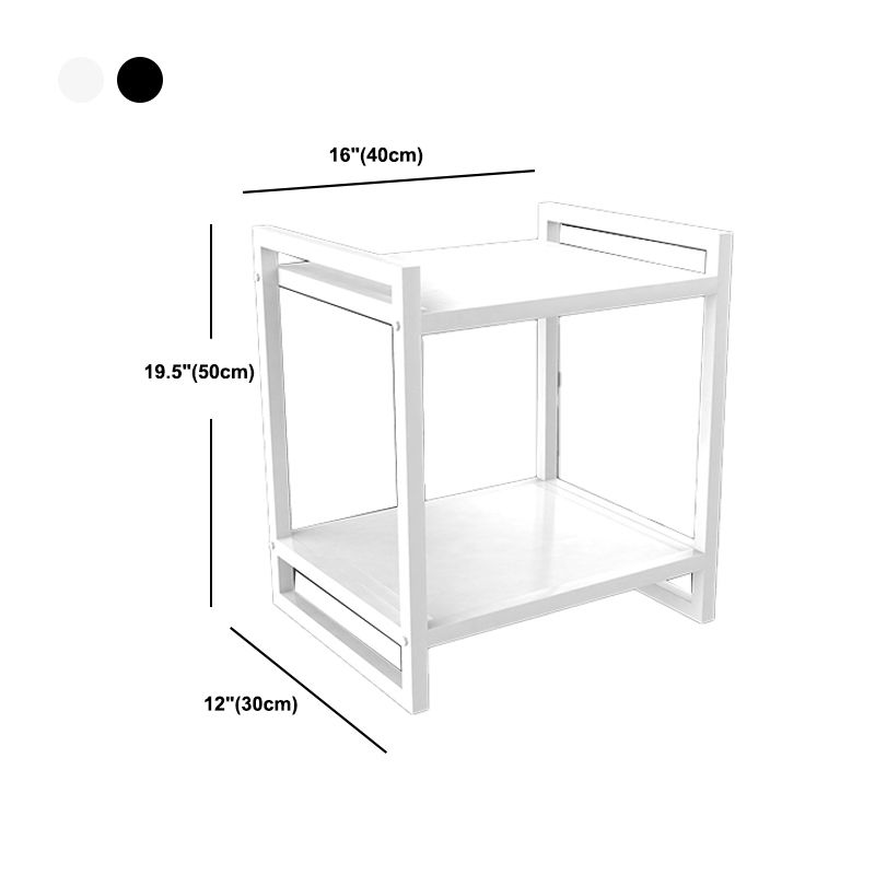 Modern Style with Storage Rack White/black Metal Iron Nightstand
