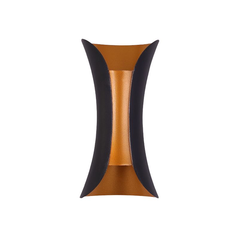 Geometrische Form Metall Wandleuchte moderne Stil 2 Lichter Wandhalterung Licht in Schwarz