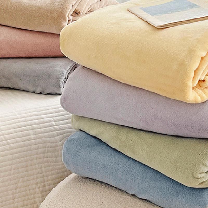 Winter Bed Sheet Set Basic Flannel Solid Fitted Sheet for Bedroom